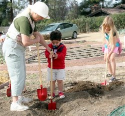 Boy digging